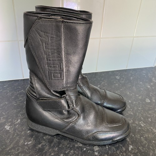 Akita black leather - black, motorcycle